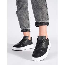 Schwarze Damen-Sneaker mit dicker Sohle 2