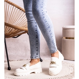 Bez marki Weiße Schuhe mit goldener Schnalle von Anielania 2