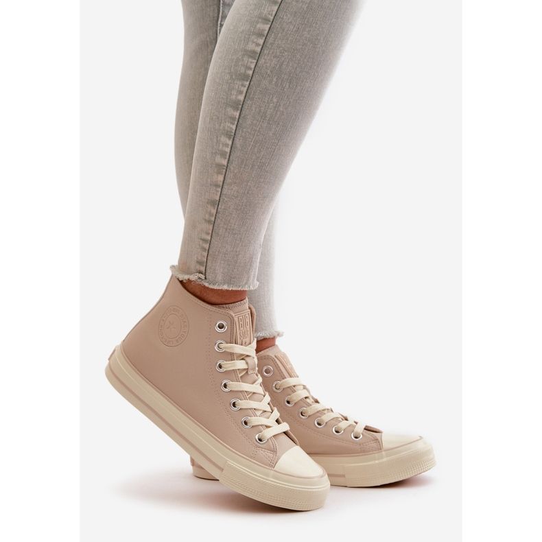 Isolierte Damen-Sneaker aus Öko-Leder Beige Big Star OO274934 1