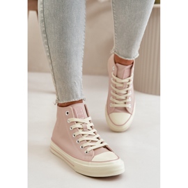 Isolierte Damen-Sneaker aus Öko-Leder Pink Big Star OO274933 rosa 9
