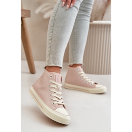 Isolierte Damen-Sneaker aus Öko-Leder Pink Big Star OO274933 rosa 8