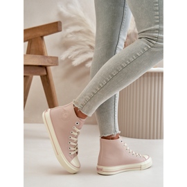 Isolierte Damen-Sneaker aus Öko-Leder Pink Big Star OO274933 rosa 12