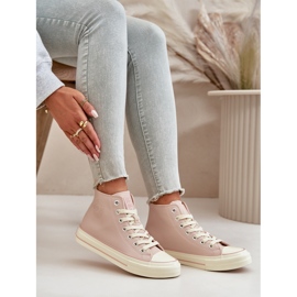 Isolierte Damen-Sneaker aus Öko-Leder Pink Big Star OO274933 rosa 14