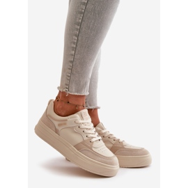 Niedrige Damen-Sneaker aus Öko-Leder Big Star OO274029 Beige 1