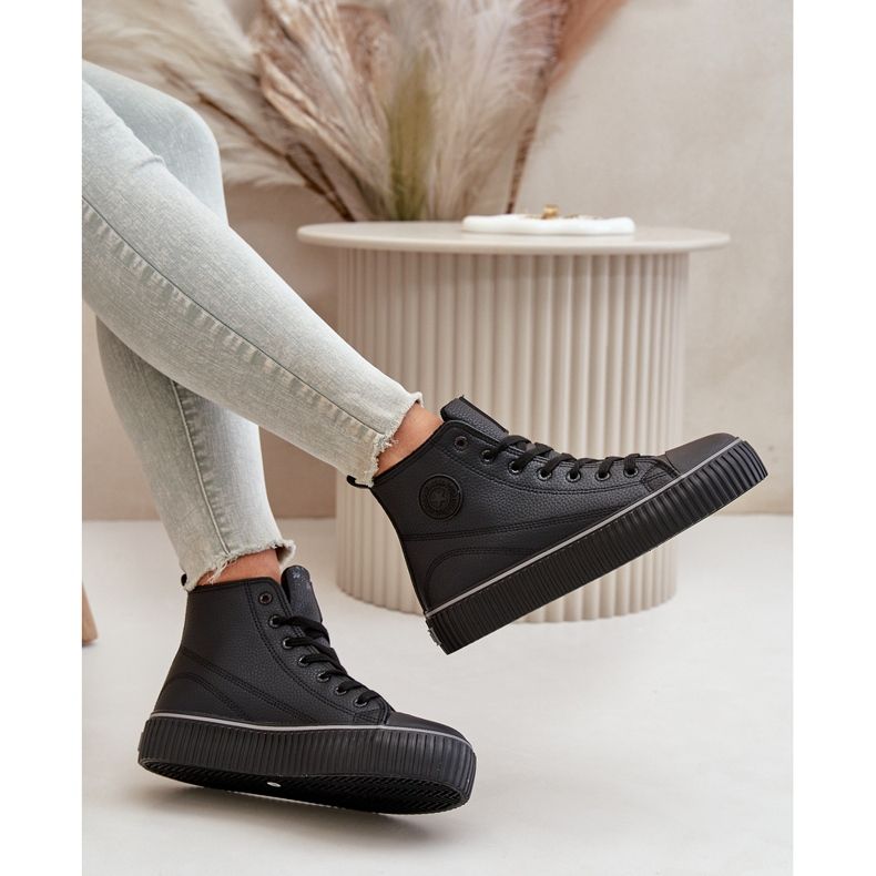 Isolierte Damen-Sneaker aus Öko-Leder Big Star OO274790 Schwarz 2
