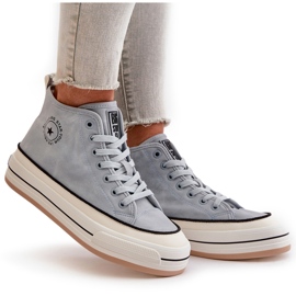 Isolierte Damen-Sneaker auf der Eco-Leder-Plattform Big Star OO274069 Blau 20