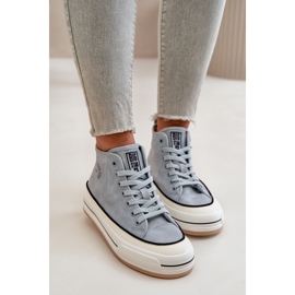 Isolierte Damen-Sneaker auf der Eco-Leder-Plattform Big Star OO274069 Blau 15
