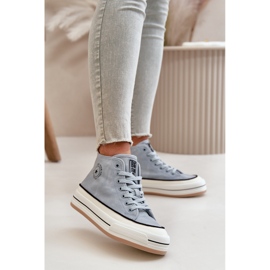 Isolierte Damen-Sneaker auf der Eco-Leder-Plattform Big Star OO274069 Blau 11