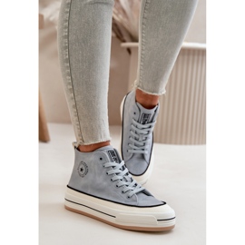 Isolierte Damen-Sneaker auf der Eco-Leder-Plattform Big Star OO274069 Blau 13