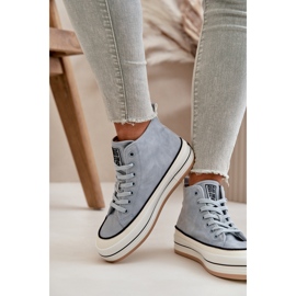 Isolierte Damen-Sneaker auf der Eco-Leder-Plattform Big Star OO274069 Blau 16