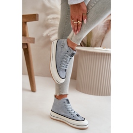 Isolierte Damen-Sneaker auf der Eco-Leder-Plattform Big Star OO274069 Blau 17