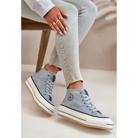 Isolierte Damen-Sneaker auf der Eco-Leder-Plattform Big Star OO274069 Blau 19