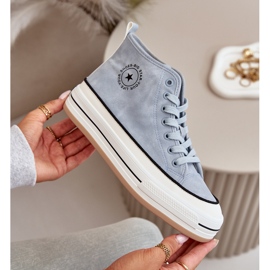 Isolierte Damen-Sneaker auf der Eco-Leder-Plattform Big Star OO274069 Blau 3