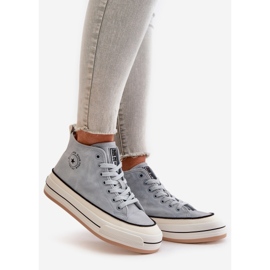 Isolierte Damen-Sneaker auf der Eco-Leder-Plattform Big Star OO274069 Blau 4