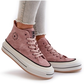 Isolierte Damen-Sneaker auf der Eco-Leder-Plattform Big Star OO274068 Pink rosa 11