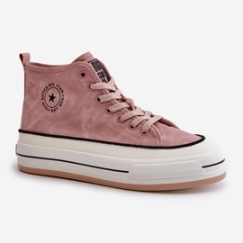 Isolierte Damen-Sneaker auf der Eco-Leder-Plattform Big Star OO274068 Pink rosa 5