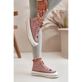 Isolierte Damen-Sneaker auf der Eco-Leder-Plattform Big Star OO274068 Pink rosa 7