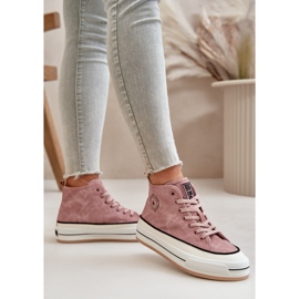 Isolierte Damen-Sneaker auf der Eco-Leder-Plattform Big Star OO274068 Pink rosa 8