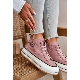 Isolierte Damen-Sneaker auf der Eco-Leder-Plattform Big Star OO274068 Pink rosa 10