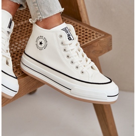 Isolierte Damen-Sneaker auf der Eco-Leder-Plattform Big Star OO274061 Weiß 16