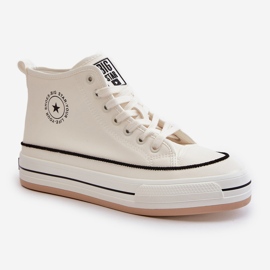 Isolierte Damen-Sneaker auf der Eco-Leder-Plattform Big Star OO274061 Weiß 11