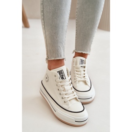 Isolierte Damen-Sneaker auf der Eco-Leder-Plattform Big Star OO274061 Weiß 14