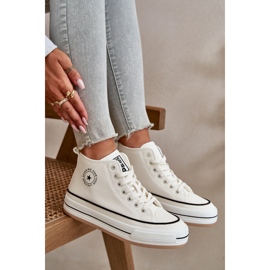 Isolierte Damen-Sneaker auf der Eco-Leder-Plattform Big Star OO274061 Weiß 2