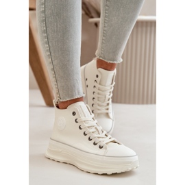 Damen-Plateau-Sneaker aus Öko-Leder Big Star OO274064 Weiß 5