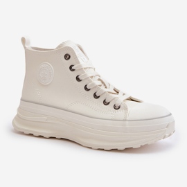 Damen-Plateau-Sneaker aus Öko-Leder Big Star OO274064 Weiß 6