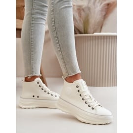 Damen-Plateau-Sneaker aus Öko-Leder Big Star OO274064 Weiß 7
