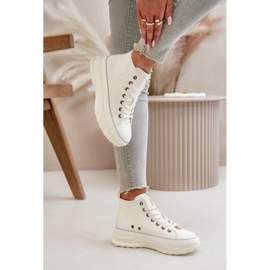 Damen-Plateau-Sneaker aus Öko-Leder Big Star OO274064 Weiß 8