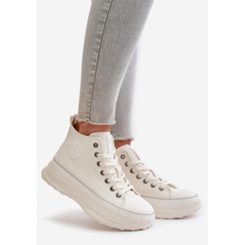 Damen-Plateau-Sneaker aus Öko-Leder Big Star OO274064 Weiß 1