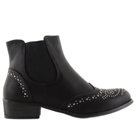 Schwarze Chelsea-Stiefel für Damen mit Nieten 2