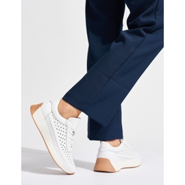 Durchbrochene weiße Sportschuhe aus Leder von Sergio Leone 2