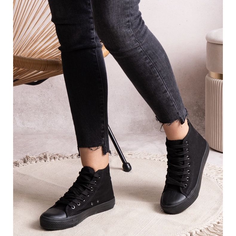 Schwarze High-Top-Sneaker von Raffie 1