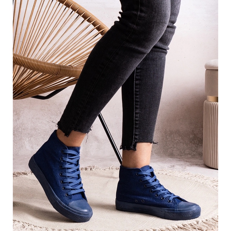 High-Top-Sneakers aus Raffie-Denim blau 1