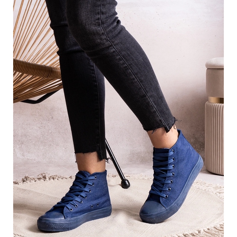 High-Top-Sneakers aus Raffie-Denim blau 2