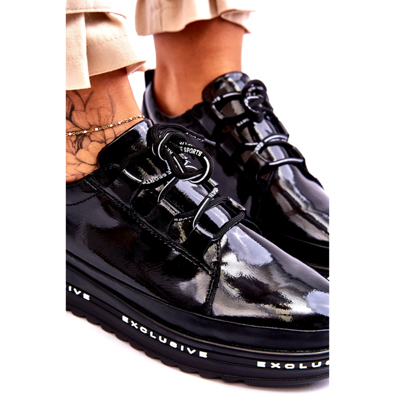 S.Barski Schwarze Chantal-Sneaker aus Lackleder 5