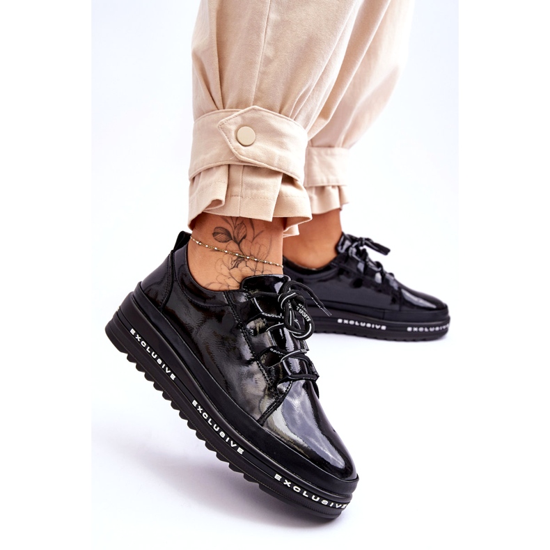 S.Barski Schwarze Chantal-Sneaker aus Lackleder 4