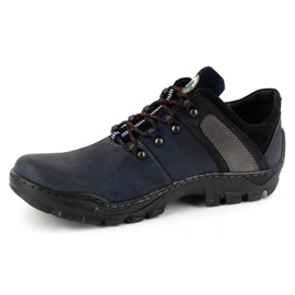 Olivier Herren-Trekkingschuhe aus Leder 311GT, Marineblau 1