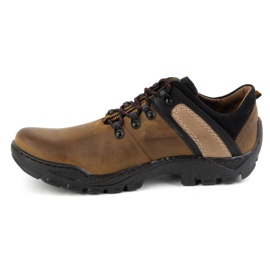 Olivier Herren-Trekkingschuhe aus Leder 311GT braun orange 1