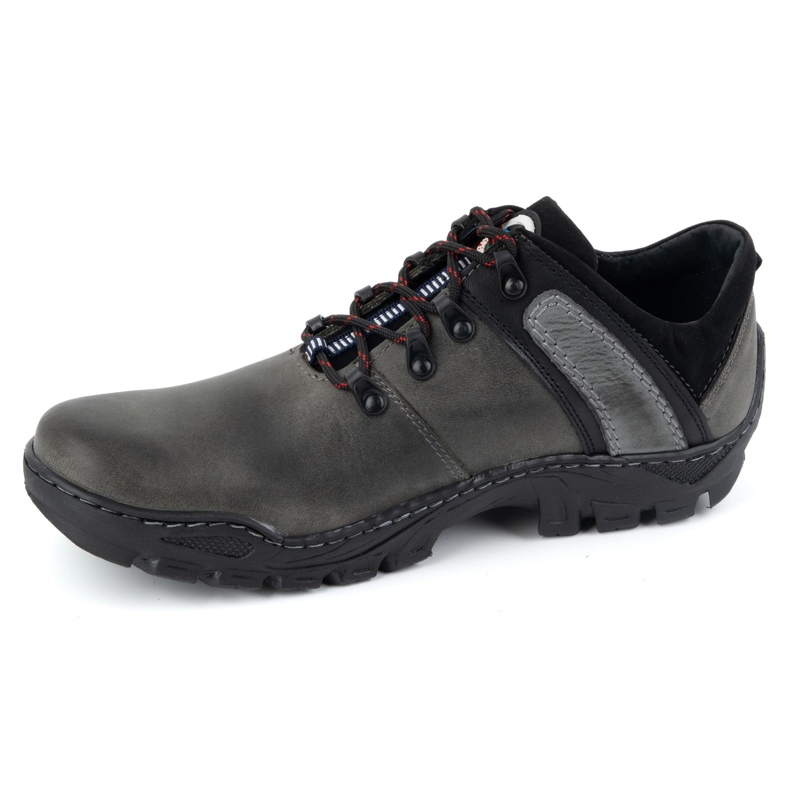 Olivier Herren-Trekkingschuhe aus Leder 311GT, grau 1