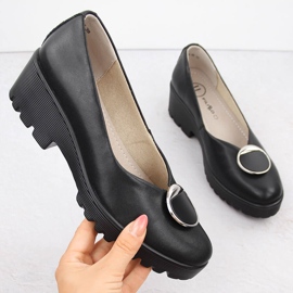 Schwarze Damen-Slipper aus Leder Filippo DP4569 1