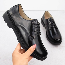 Schwarze Damen-Schnürschuhe aus Leder Filippo DP6431 1