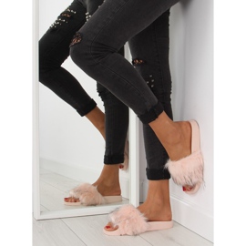 Rosa Hausschuhe mit Fell zy383-007-1 rosa 2
