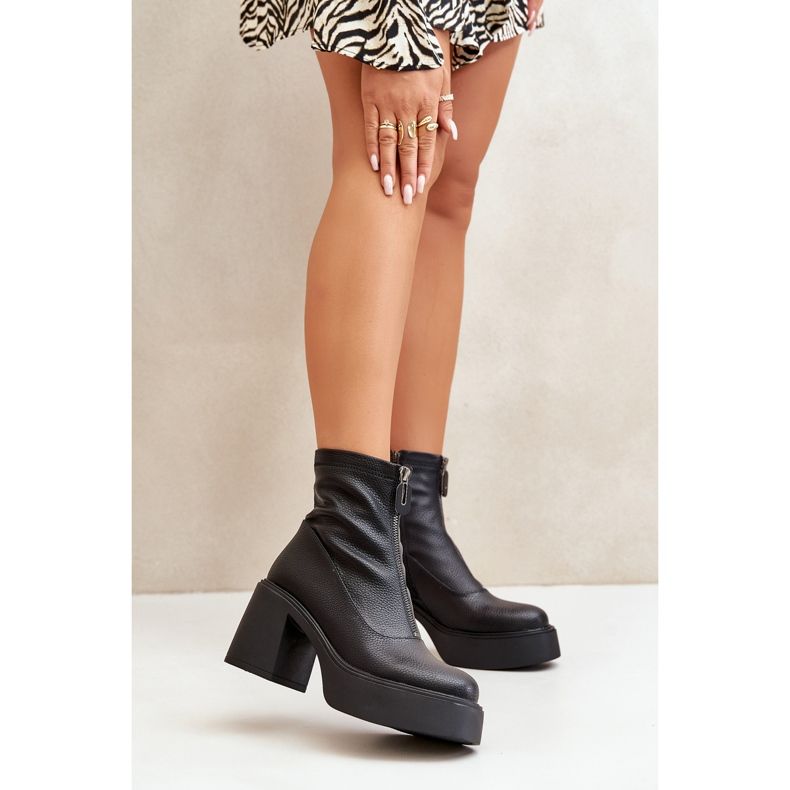 Isolierte Damenstiefel mit Plateau und hohem Absatz, Schwarz, Vinceza 66715 2