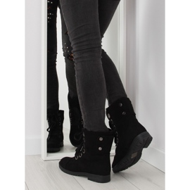 Schwarze Arbeitsstiefel mit Schnürung 8901 Schwarz 2