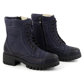 Olivier Damen-Lederstiefel, isolierte Winterstiefel, 272BB, Marineblau 2