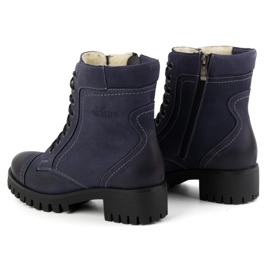 Olivier Damen-Lederstiefel, isolierte Winterstiefel, 272BB, Marineblau 4