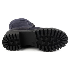 Olivier Damen-Lederstiefel, isolierte Winterstiefel, 272BB, Marineblau 5